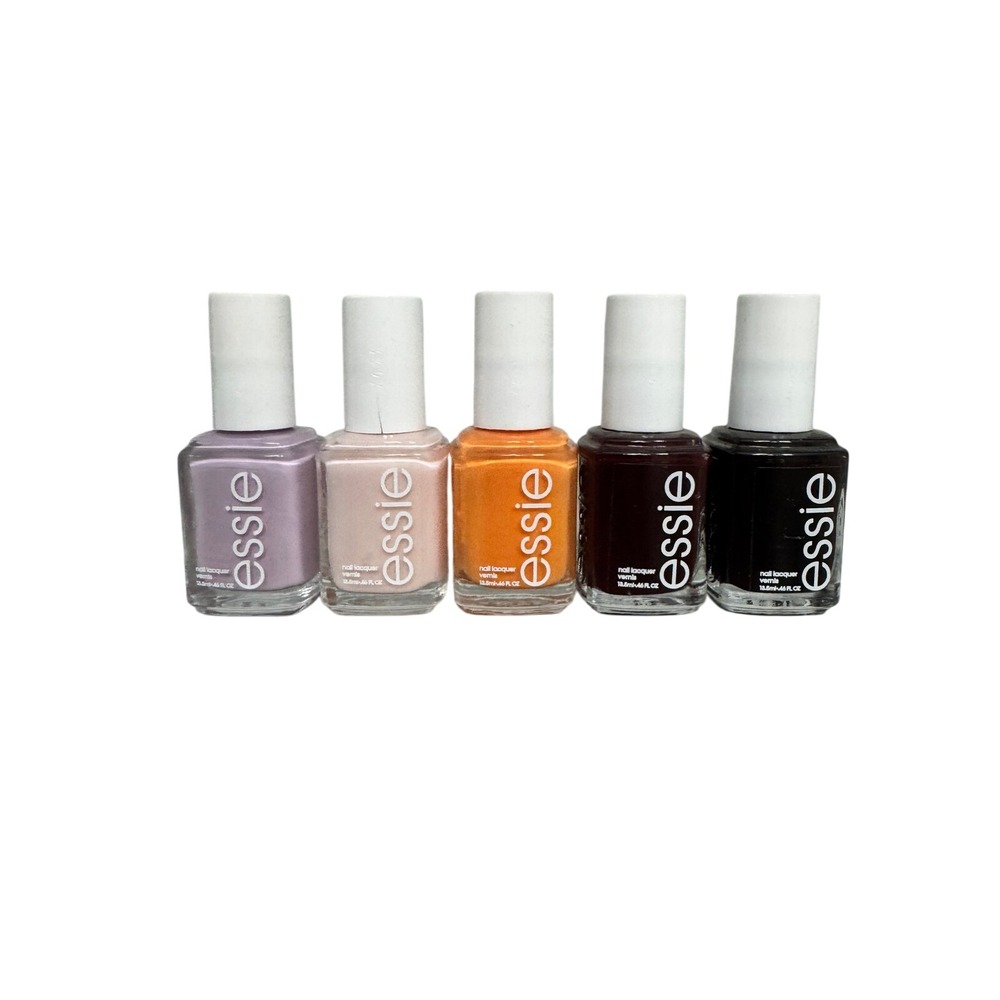 Essie Nail Polish Lot of 5 Lilacism Ballet Slippers Wicked Berry Naughty Orange